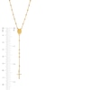 Italian Gold Brilliance Bead Rosary Necklace in 14K Gold