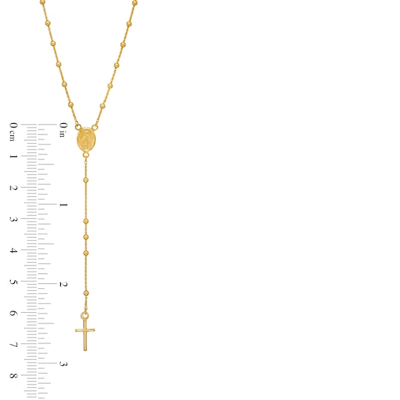 Brilliance Bead Rosary Necklace in 14K Gold