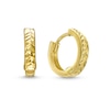 Thumbnail Image 0 of Chevron Diamond-Cut 12.0mm Huggie Hoop Earrings in 10K Gold