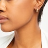 Thumbnail Image 1 of Chevron Diamond-Cut 12.0mm Huggie Hoop Earrings in 10K Gold