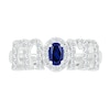 Thumbnail Image 1 of Oval Blue and White Lab-Created Sapphire "MOM" Ring in 10K White Gold