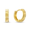 Thumbnail Image 0 of Diamond-Cut 12.0mm Huggie Hoop Earrings in 10K Gold