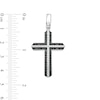 Thumbnail Image 1 of Men's 0.75 CT. T.W. Black Diamond Edge Cross Charm in Sterling Silver