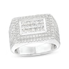 Thumbnail Image 0 of Men's 2.00 CT. T.W. Multi-Diamond Edge Rectangle Top Ring in 10K White Gold