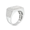 Thumbnail Image 2 of Men's 2.00 CT. T.W. Multi-Diamond Edge Rectangle Top Ring in 10K White Gold