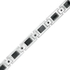 Thumbnail Image 0 of Men's Baguette Onyx and 0.25 CT. T.W. Black Diamond Link Bracelet in Sterling Silver - 8.5"