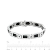 Thumbnail Image 3 of Men's Baguette Onyx and 0.25 CT. T.W. Black Diamond Link Bracelet in Sterling Silver - 8.5"