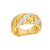 Thumbnail Image 0 of Men's 0.25 CT. T.W. Diamond Squared Curb Chain Ring in 10K Gold
