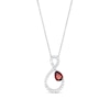 Pear-Shaped Garnet and White Lab-Created Sapphire Loop Infinity Pendant in Sterling Silver