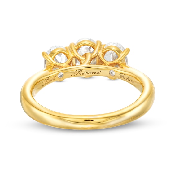 2.00 CT. T.W. Oval Diamond Past Present Future® Engagement Ring in 14K Gold (I/SI2)