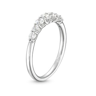 0.50 CT. T.W. Canadian Certified Diamond Seven Stone Anniversary Band in 14K White Gold (I/I1)