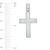 Thumbnail Image 1 of Men's 0.45 CT. T.W. Baguette Diamond Textured Edge Cross Charm in 10K White Gold