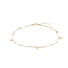 Thumbnail Image 1 of Brilliance Bead and Disc Dangle Station Anklet in 10K Gold - 10&quot;