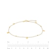 Brilliance Bead and Disc Dangle Station Anklet in 10K Gold - 10"