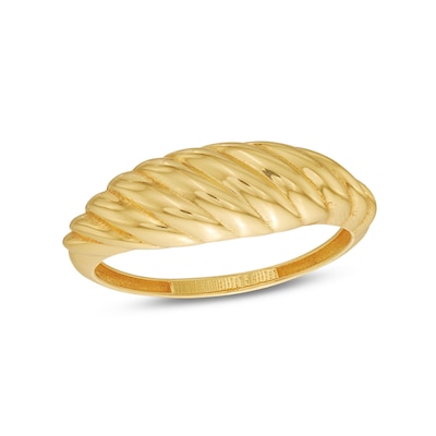 Graduating Ribbed Ring in 14K Gold