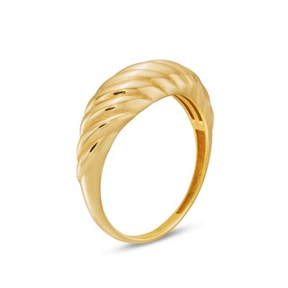 Graduating Ribbed Ring in 14K Gold