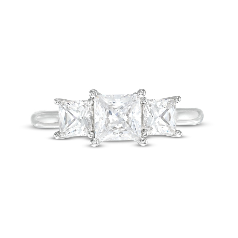 2.00 CT. T.W. Princess-Cut Diamond Past Present Future® Engagement Ring in 14K White Gold (I/I2)|Peoples Jewellers