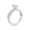 0.70 CT. T.W. Pear-Shaped Diamond Frame Vintage-Style Bridal Set in 14K White Gold (I/SI2)