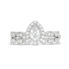 0.70 CT. T.W. Pear-Shaped Diamond Frame Vintage-Style Bridal Set in 14K White Gold (I/SI2)