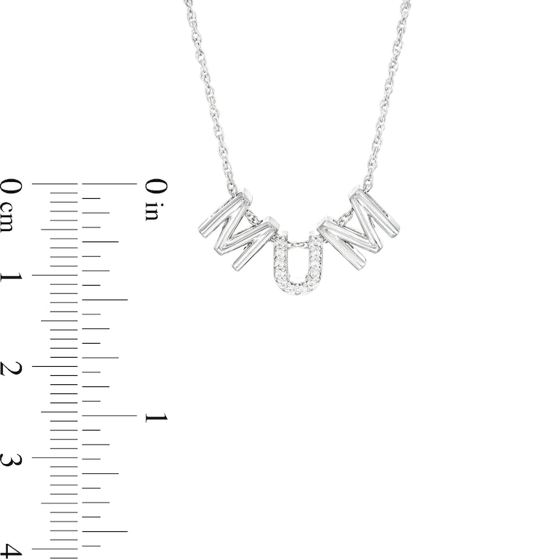 0.04 CT. T.W. Diamond "M U M" Charm Necklace in Sterling Silver|Peoples Jewellers