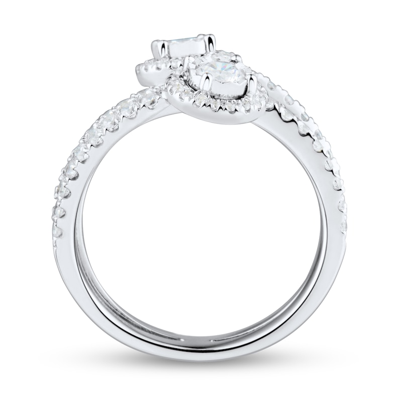 0.95 CT. T.W. Diamond Frame Double Wrap Ring in 14K White Gold|Peoples Jewellers