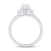 Thumbnail Image 2 of 0.45 CT. T.W. Pear-Shaped Diamond Tri-Sides Vintage-Style Engagement Ring in 14K White Gold (I/I1)