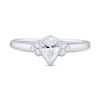 Thumbnail Image 3 of 0.45 CT. T.W. Pear-Shaped Diamond Tri-Sides Vintage-Style Engagement Ring in 14K White Gold (I/I1)