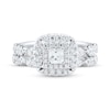 0.95 CT. T.W. Princess-Cut Diamond Double Frame Marquise Bridal Set in 14K White Gold (I/I2)