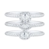 0.75 CT. T.W. Multi-Shape Diamond Sideways Frame Three Piece Ring Set in 14K White Gold (I/I1)