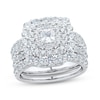 Thumbnail Image 0 of 3.00 CT. T.W. Princess-Cut Diamond Frame Double Row Bridal Set in 14K White Gold (I/I2)