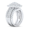 3.00 CT. T.W. Princess-Cut Diamond Frame Double Row Bridal Set in 14K White Gold (I/I2)