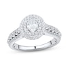 Thumbnail Image 0 of 0.95 CT. T.W. Oval Diamond Double Frame Engagement Ring in 14K White Gold (I/I2)