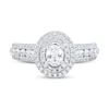 Thumbnail Image 2 of 0.95 CT. T.W. Oval Diamond Double Frame Engagement Ring in 14K White Gold (I/I2)
