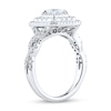 Thumbnail Image 1 of 0.95 CT. T.W. Princess-Cut Diamond Stepped Triple Frame Twist Shank Engagement Ring in 14K White Gold (I/I2)