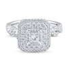 Thumbnail Image 2 of 0.95 CT. T.W. Princess-Cut Diamond Stepped Triple Frame Twist Shank Engagement Ring in 14K White Gold (I/I2)