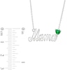 4.0mm Heart-Shaped Lab-Created Emerald "Mama" Necklace in Sterling Silver - 18.75"