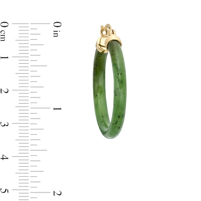 Jade Hoop Earrings with 14K Gold Latch Back