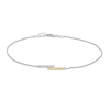 Thumbnail Image 0 of Diamond Accent Overlapping Bars Anklet in Sterling Silver and 10K Gold - 10"