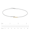 Thumbnail Image 3 of Diamond Accent Overlapping Bars Anklet in Sterling Silver and 10K Gold - 10"
