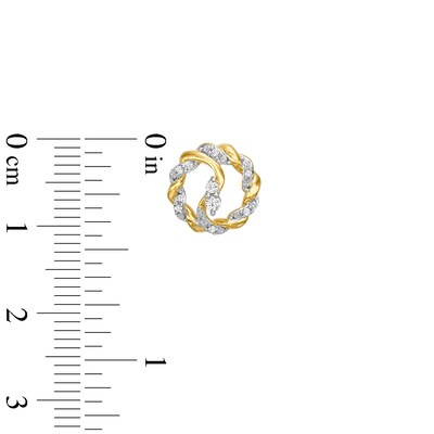 Circle of Gratitude® Collection 0.12 CT. T.W. Diamond Bypass Twist Stud Earrings in 10K Gold