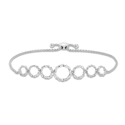 Circle of Gratitude® Collection 0.25 CT. T.W. Diamond Journey Twists Bolo Bracelet in Sterling Silver - 9.5"