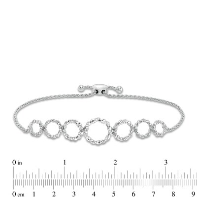 Circle of Gratitude® Collection 0.25 CT. T.W. Diamond Journey Twists Bolo Bracelet in Sterling Silver - 9.5"