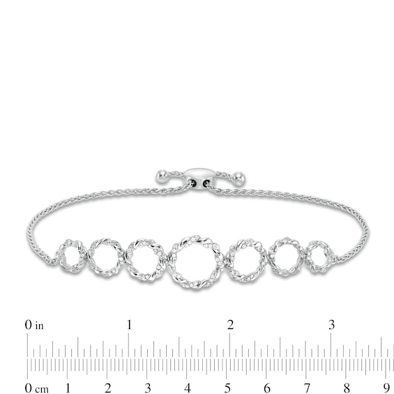 Circle of Gratitude® Collection 0.25 CT. T.W. Diamond Journey Twists Bolo Bracelet in Sterling Silver - 9.5"