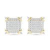 Men's 0.95 CT. T.W. Square-Shaped Multi-Diamond Frame Ornate Four-Corner Accent Stud Earrings in 10K Gold