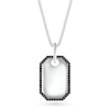Thumbnail Image 0 of Men's 0.23 CT. T.W. Black Diamond Octagon-Shaped Frame Dog Tag Pendant in Sterling Silver - 22"