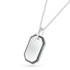 Thumbnail Image 1 of Men's 0.23 CT. T.W. Black Diamond Octagon-Shaped Frame Dog Tag Pendant in Sterling Silver - 22"