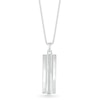 Thumbnail Image 0 of Men's 0.085 CT. T.W. Diamond Linear Ribbon Accent Three-Dimensional Vertical Bar Pendant in Sterling Silver - 22"