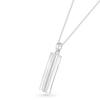 Men's 0.085 CT. T.W. Diamond Linear Ribbon Accent Three-Dimensional Vertical Bar Pendant in Sterling Silver - 22"