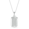 Men's 0.23 CT. T.W. Diamond Three-Dimensional Frame Dog Tag Pendant in Sterling Silver - 22"