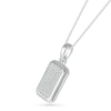 Men's 0.23 CT. T.W. Diamond Three-Dimensional Frame Dog Tag Pendant in Sterling Silver - 22"